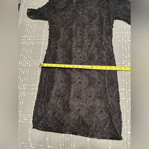 VTG Laurence Kazar black beaded dress - Picture 7 of 16